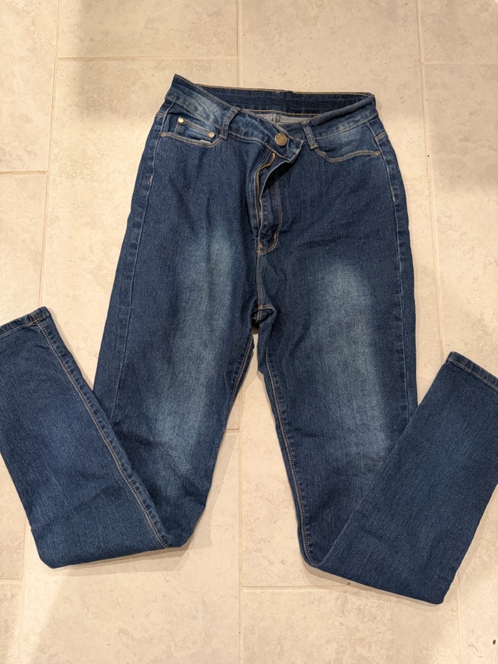 U. W. J Dark Blue white wash Denim Jeans - Picture 5 of 5